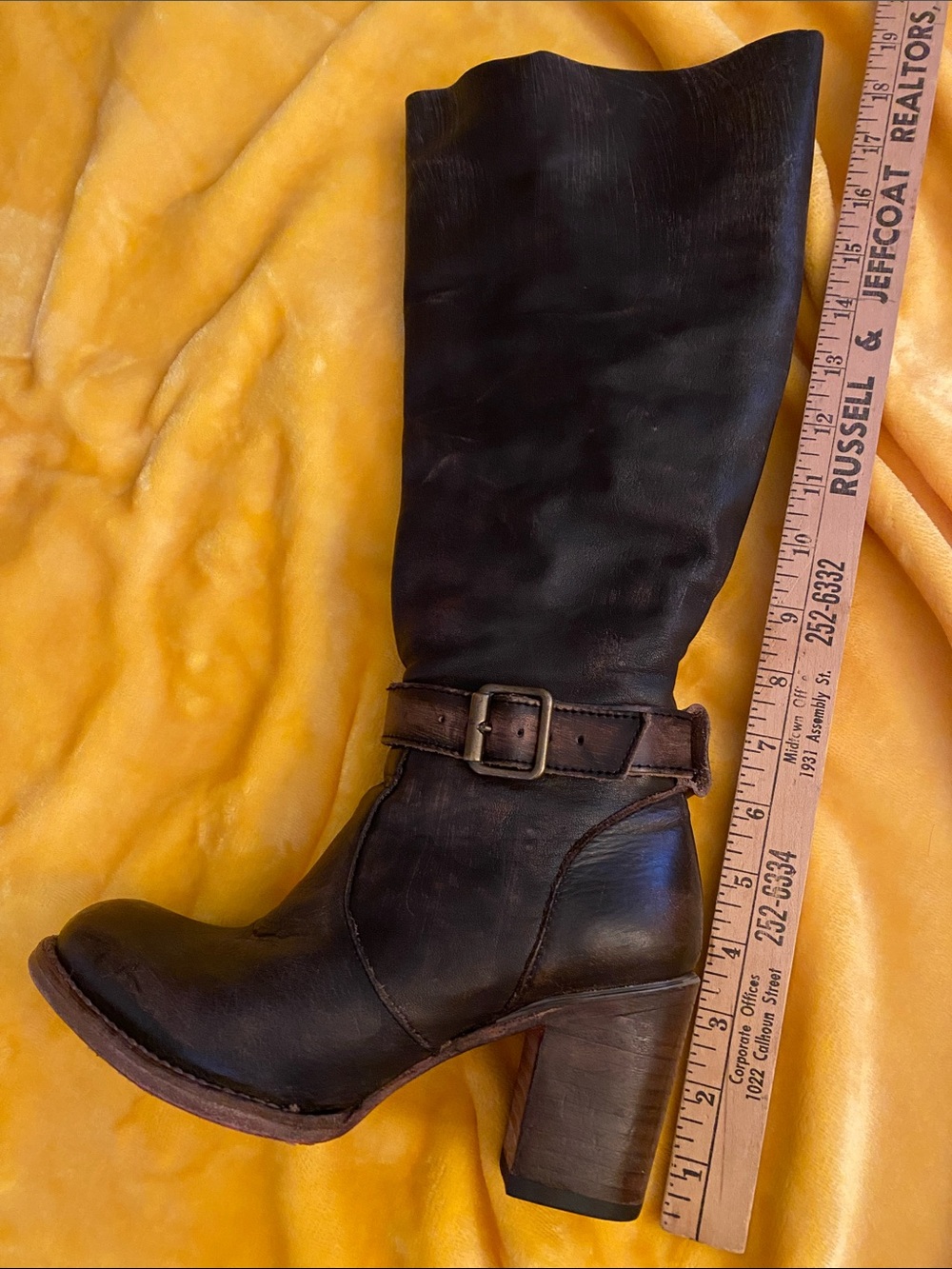 FreeBird Holland Knee High Vintage Distressed Heel Boot Boho Western Rodeo Sz 7 - Picture 12 of 12